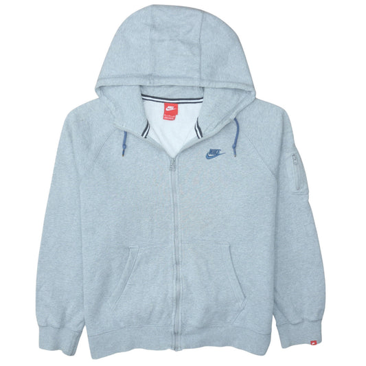 Nike Men's Grey Full Zip Fleece Hoodie XL Sports Style
