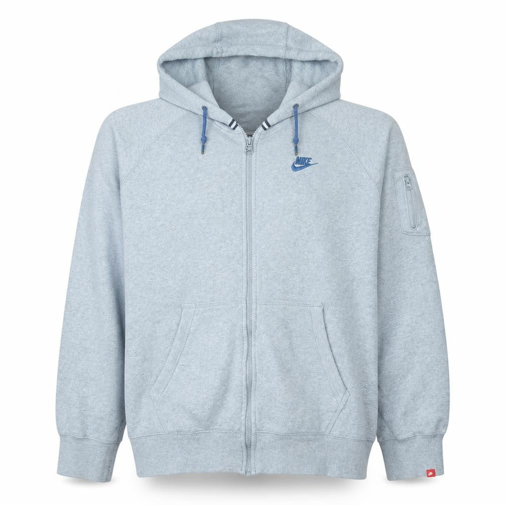 Nike Men's Grey Full Zip Fleece Hoodie XL Sports Style