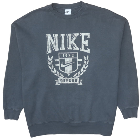 Nike Womens Black XS Pullover Crew Neck Graphic Print Sweatshirt