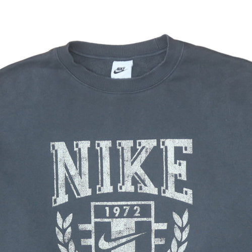 Nike Womens Black XS Pullover Crew Neck Graphic Print Sweatshirt