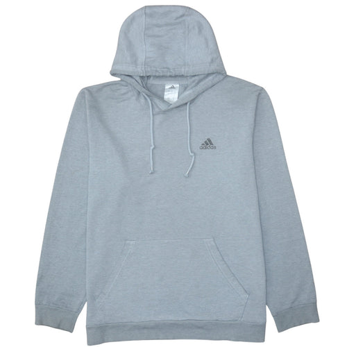 Adidas Men's Grey Medium Pullover Hoodie with Logo