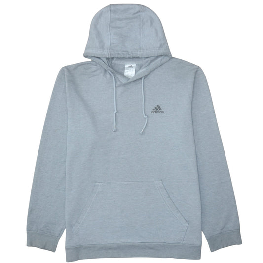 Adidas Men's Grey Medium Pullover Hoodie with Logo