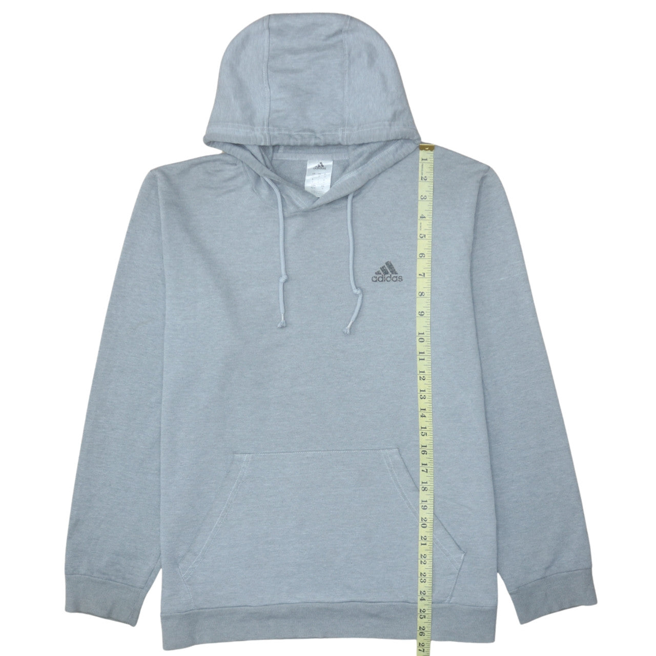 Adidas Men's Grey Medium Pullover Hoodie with Logo