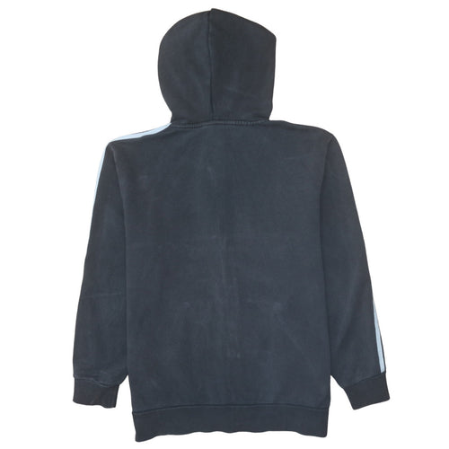 Adidas Men's Black XL Full Zip Hoodie with White Stripes