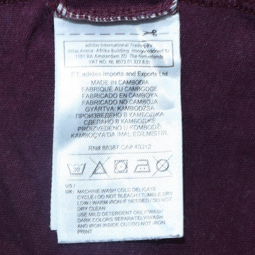 Adidas Women’s Brown Colourblock Cotton T-Shirt Size 10