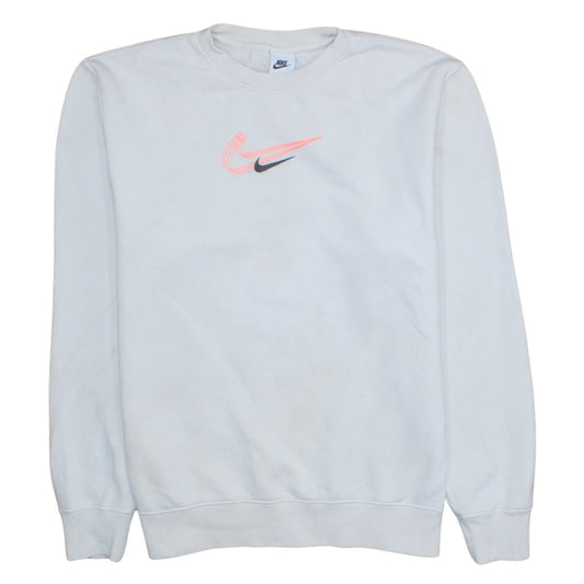 Nike Women White Medium Crew Neck Pullover Sweatshirt
