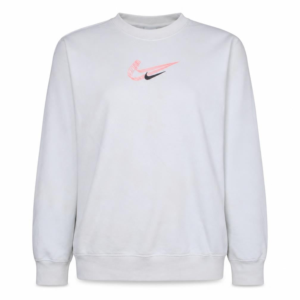 Front view of Nike Women White Medium Crew Neck Pullover Sweatshirt