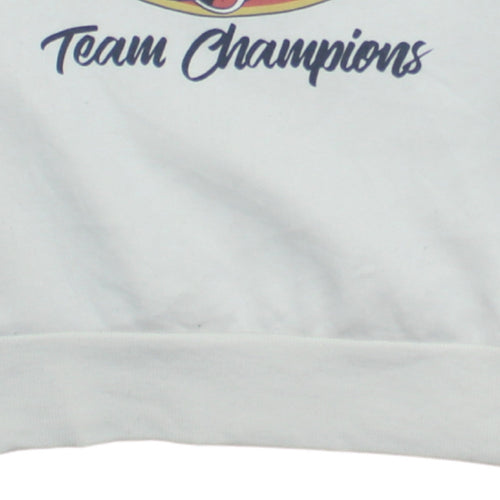 Disney Womens White XS 1/4 Zip Sweatshirt Mickey Mouse 1928 Team Champions