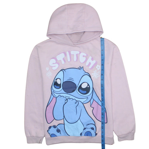 Disney Stitch Girls Pink Hoodie 11-12 Years Pullover Sweatshirt by Primark