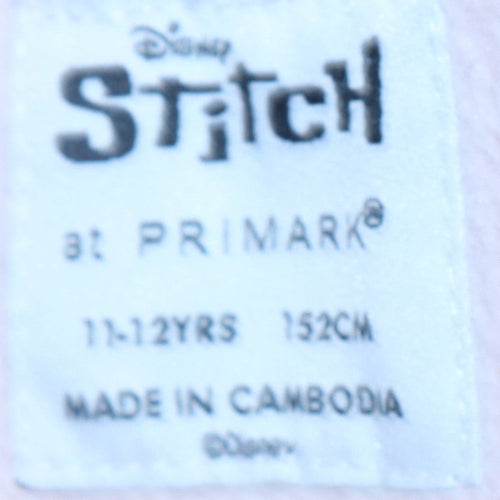 Disney Stitch Girls Pink Hoodie 11-12 Years Pullover Sweatshirt by Primark