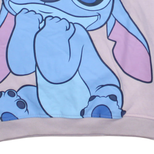 Disney Stitch Girls Pink Hoodie 11-12 Years Pullover Sweatshirt by Primark