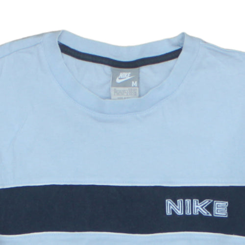 Nike Men's Blue Colourblock Crew Neck Short Sleeve T-Shirt M