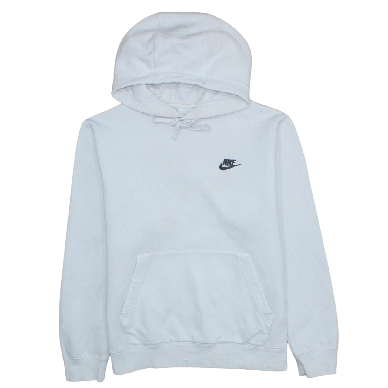 Nike Men's White Pullover Hoodie M Logo Fleece Sweater