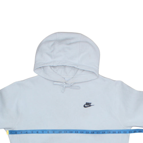 Nike Men's White Pullover Hoodie M Logo Fleece Sweater