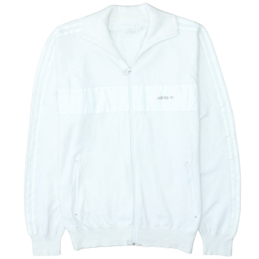 Adidas Men's White XL Track Jacket Cotton Blend Retro Style