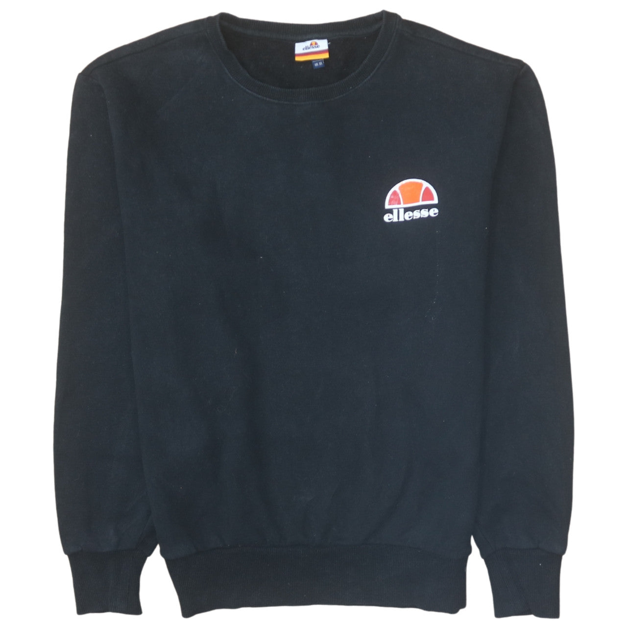 Ellesse Mens Black Crew Neck Sweatshirt Size M Pullover Logo Fleece