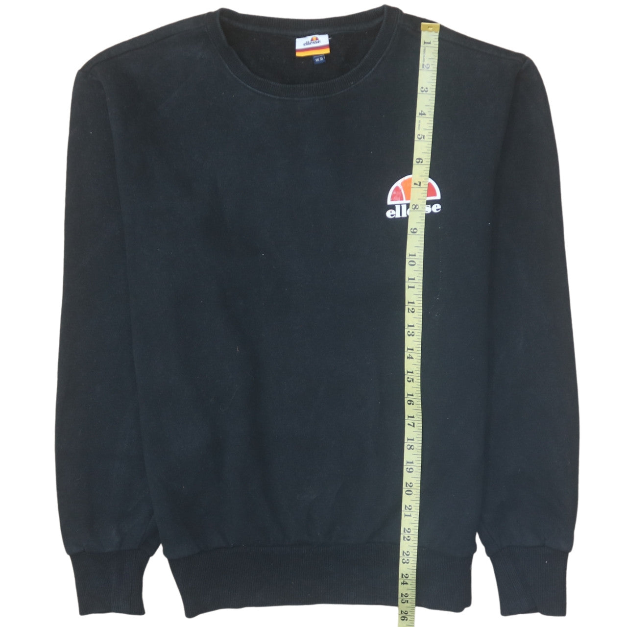 Ellesse Mens Black Crew Neck Sweatshirt Size M Pullover Logo Fleece