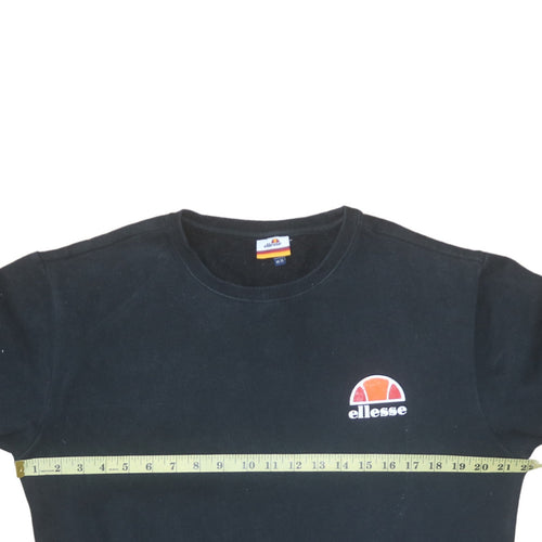 Ellesse Mens Black Crew Neck Sweatshirt Size M Pullover Logo Fleece