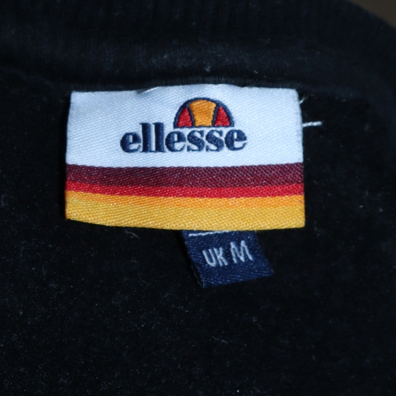 Ellesse Mens Black Crew Neck Sweatshirt Size M Pullover Logo Fleece