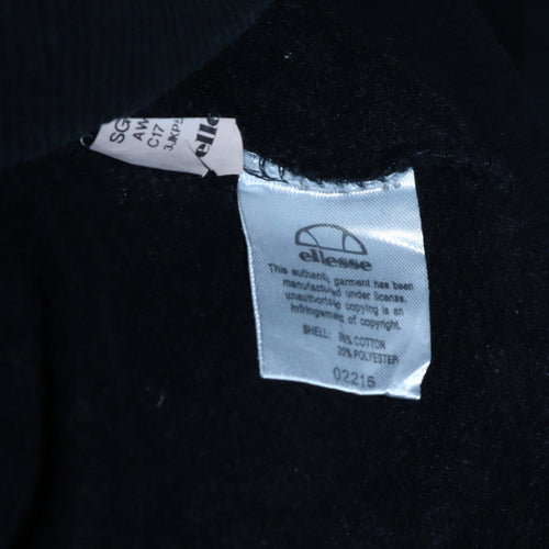 Ellesse Mens Black Crew Neck Sweatshirt Size M Pullover Logo Fleece