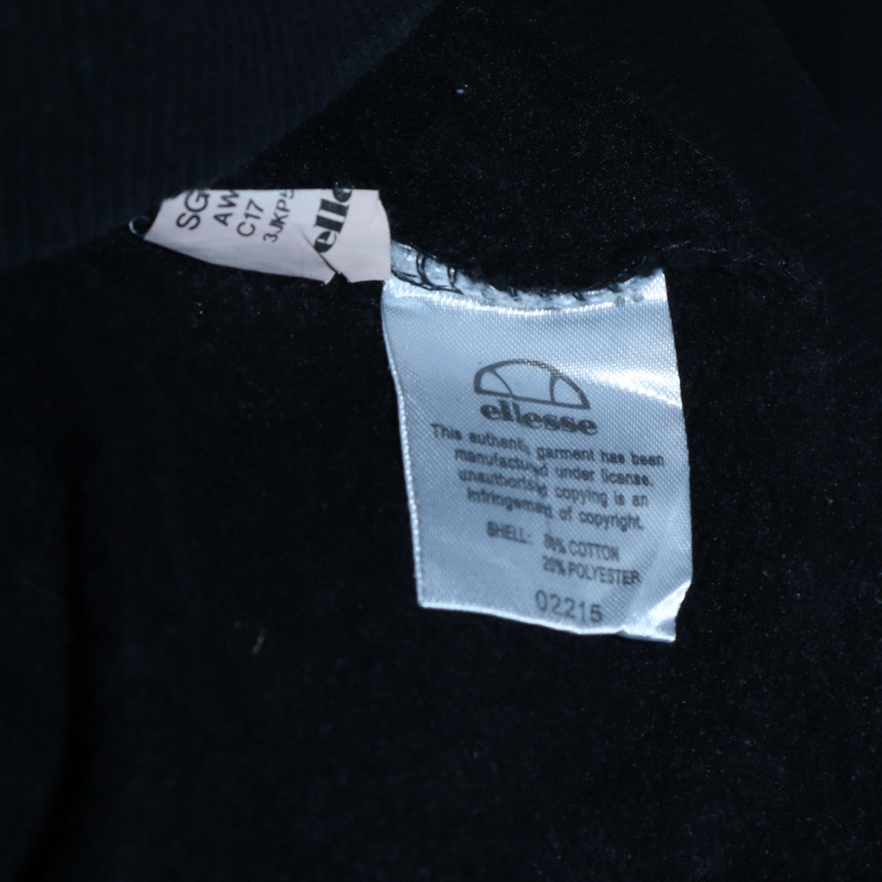 Ellesse Mens Black Crew Neck Sweatshirt Size M Pullover Logo Fleece
