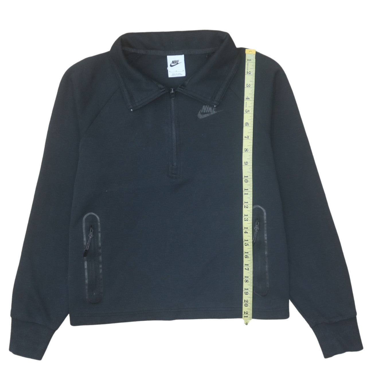 Nike Men Black Collared 1/2 Zip Fleece Sweatshirt Size M