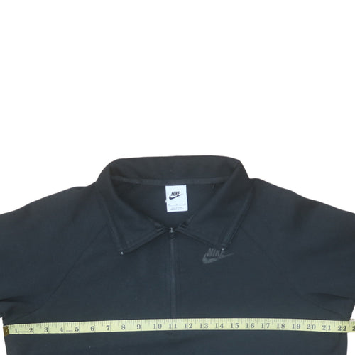 Nike Men Black Collared 1/2 Zip Fleece Sweatshirt Size M