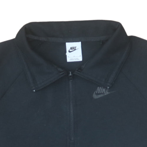 Nike Men Black Collared 1/2 Zip Fleece Sweatshirt Size M