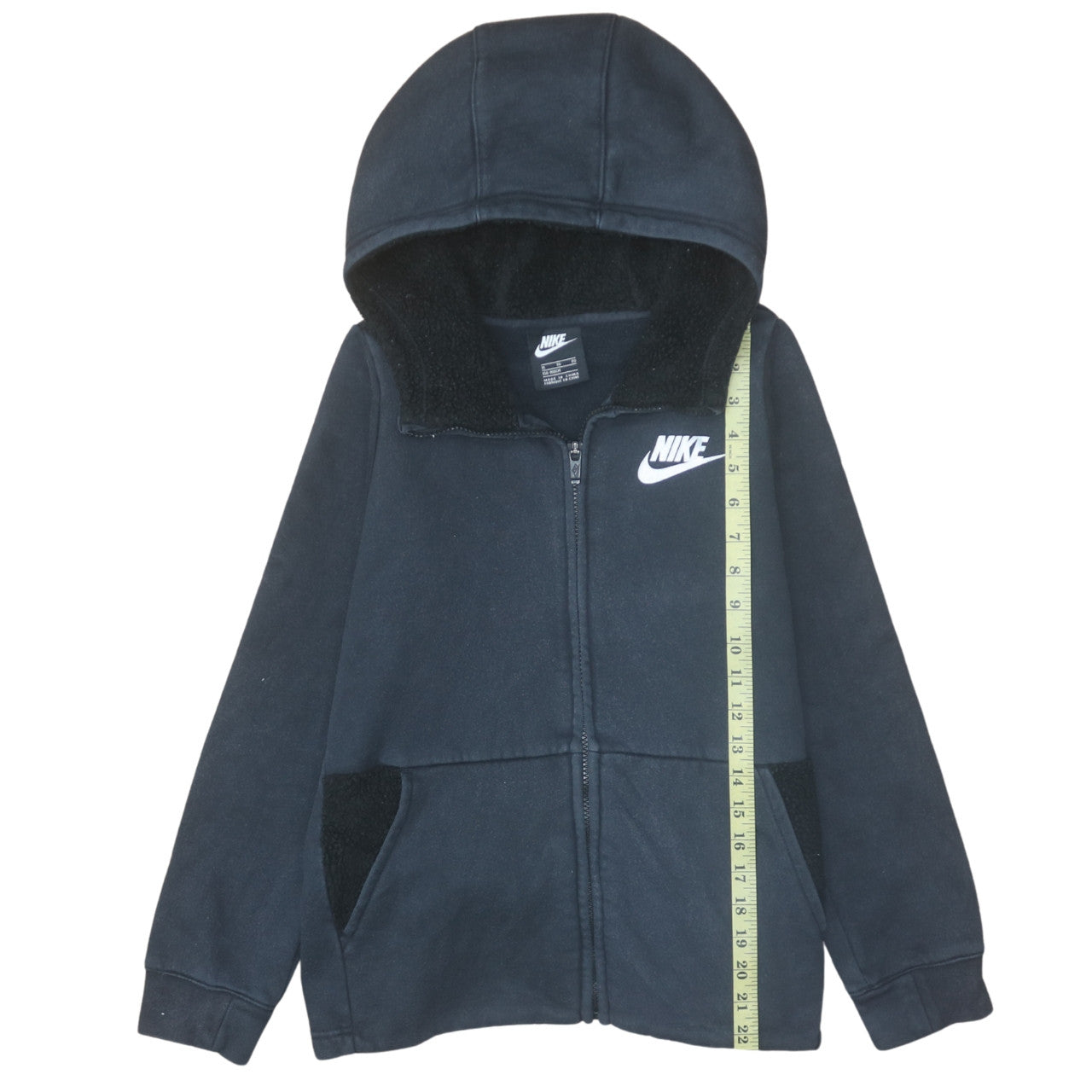 Nike Boys Black Full Zip Fleece Lined Hoodie XL 156-166cm