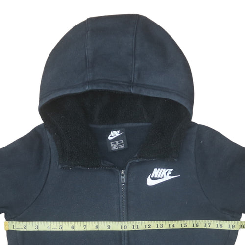 Nike Boys Black Full Zip Fleece Lined Hoodie XL 156-166cm