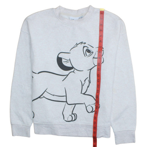 Disney Women’s Grey Simba Sweatshirt Size S 10/12 Crew Neck Pullover