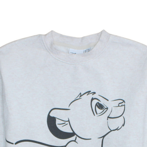 Disney Women’s Grey Simba Sweatshirt Size S 10/12 Crew Neck Pullover