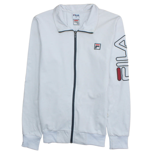 FILA Men's White Track Jacket M Full Zip Polyester Sportswear