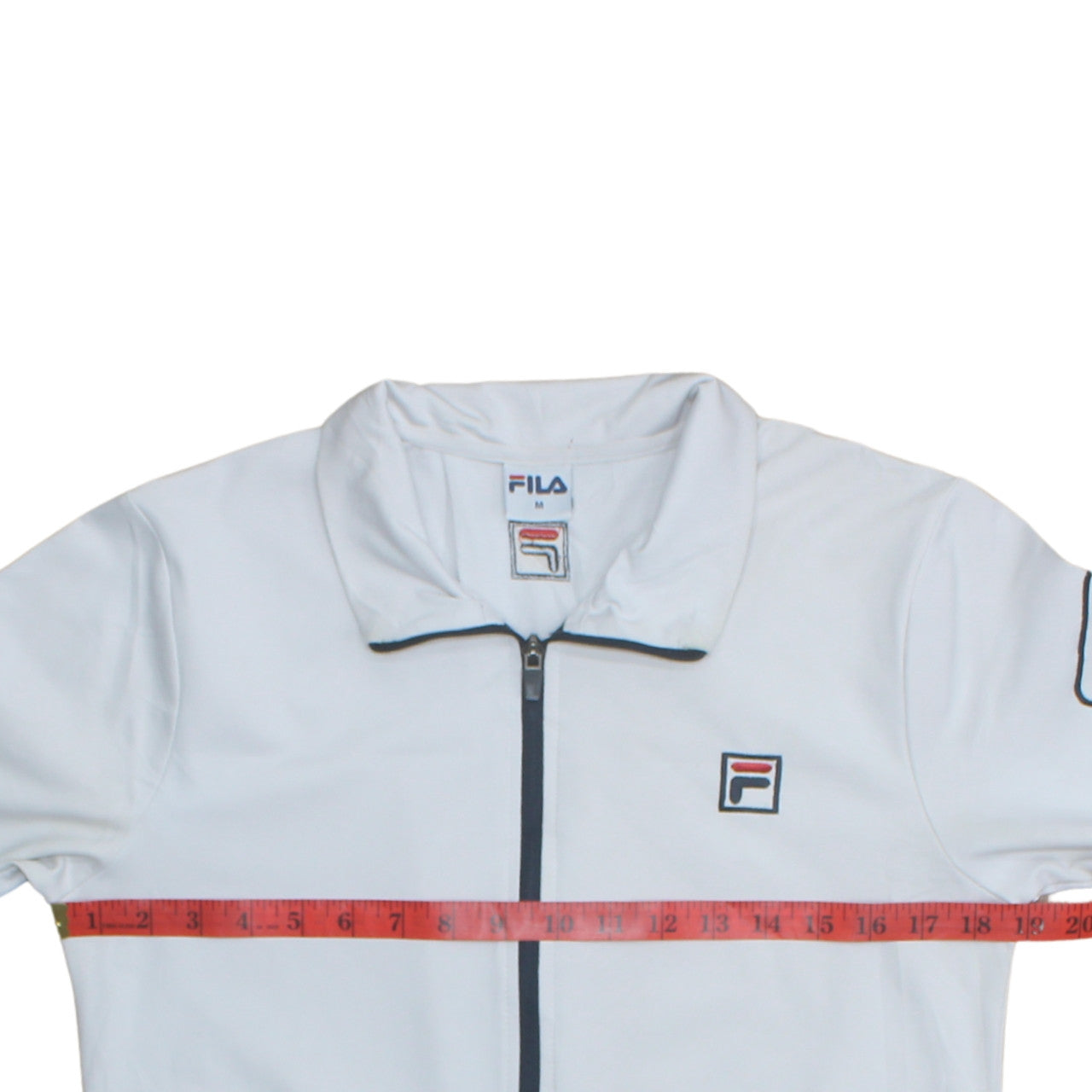 FILA Men's White Track Jacket M Full Zip Polyester Sportswear