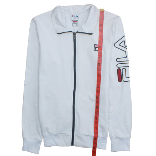 FILA Men's White Track Jacket M Full Zip Polyester Sportswear