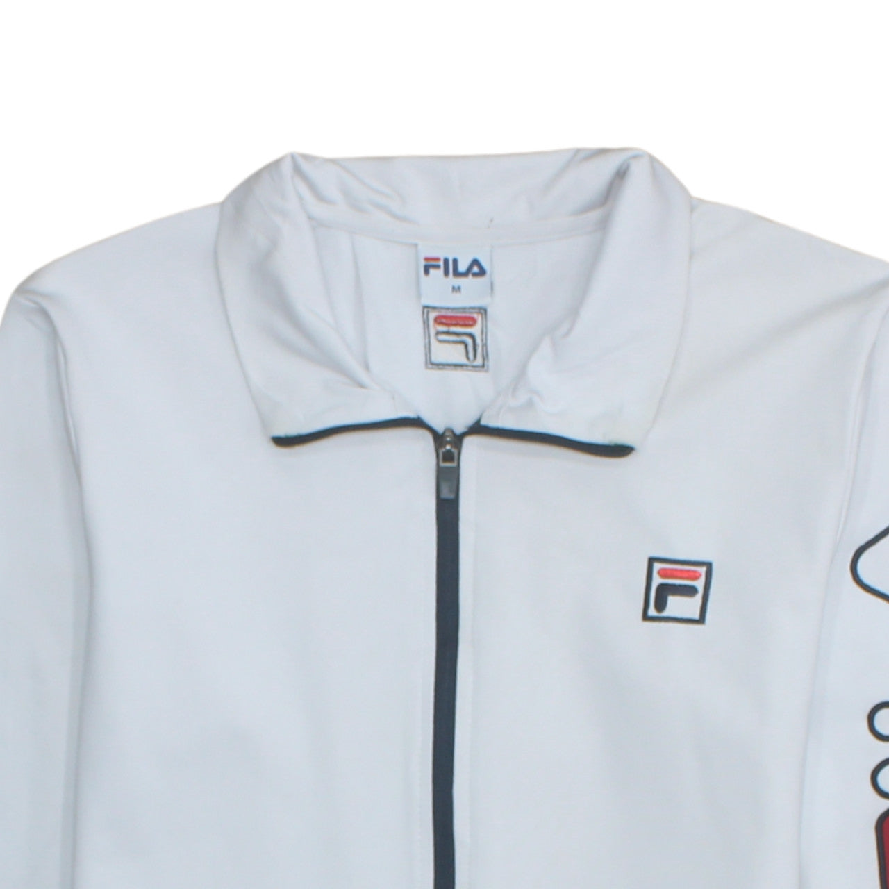 FILA Men's White Track Jacket M Full Zip Polyester Sportswear
