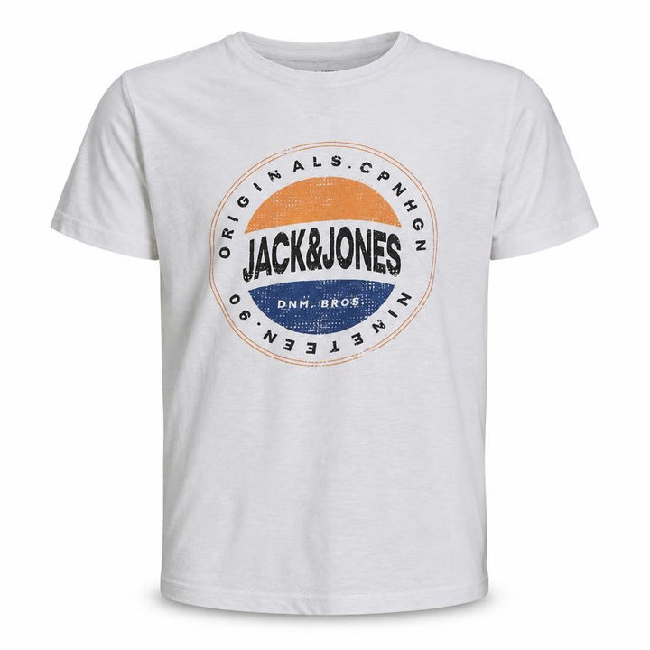 Jack & Jones Originals Men's White Graphic Logo T-Shirt L Regular Fit