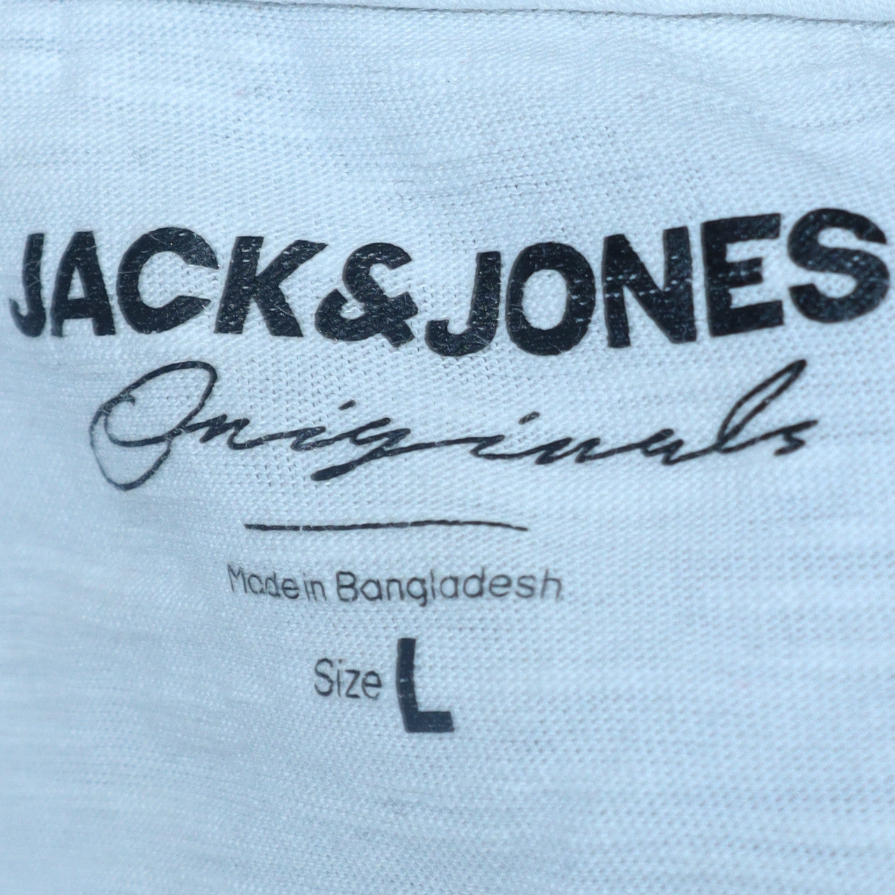 Jack & Jones Originals Men's White Graphic Logo T-Shirt L Regular Fit
