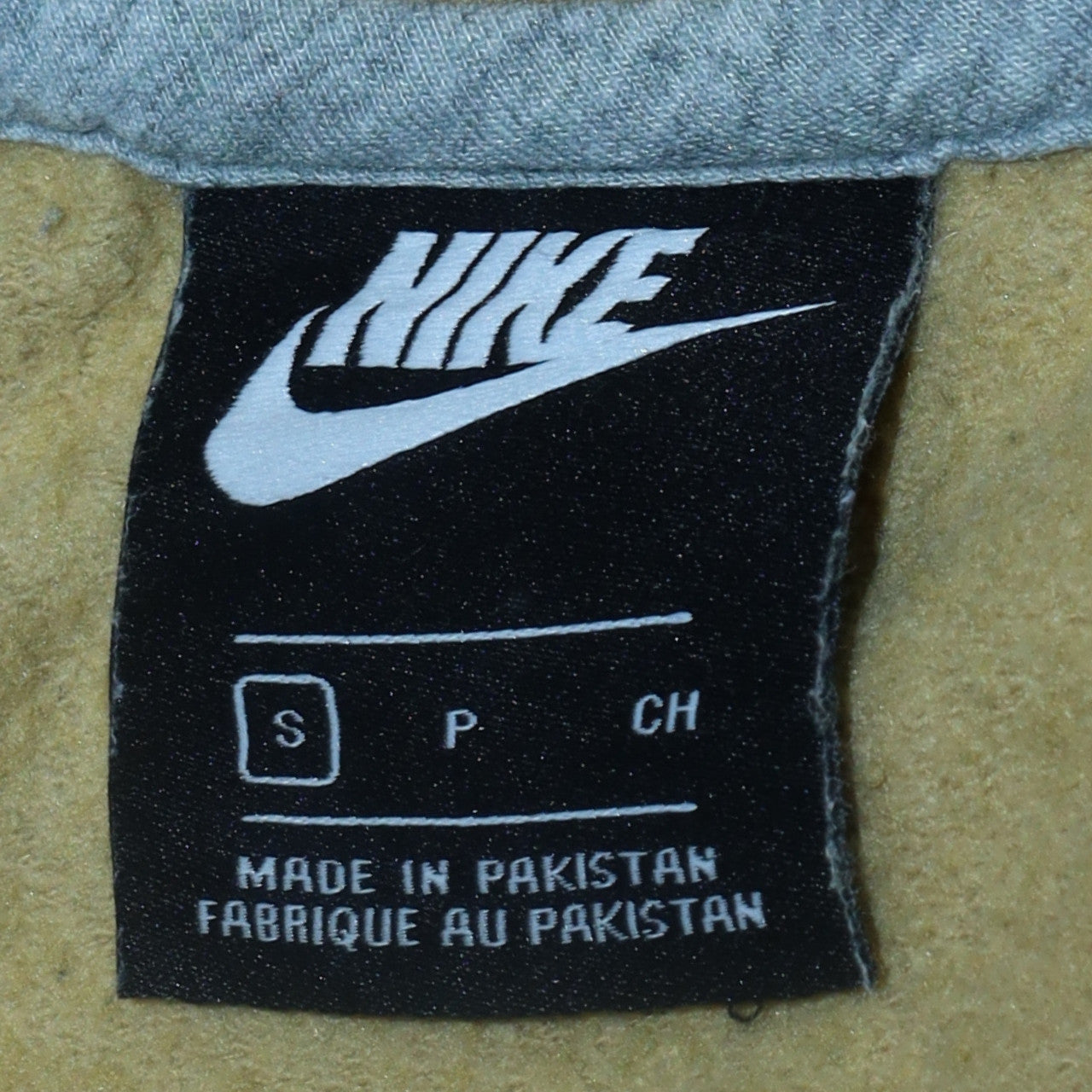 Nike Men Beige Crew Neck Pullover Sweatshirt Small