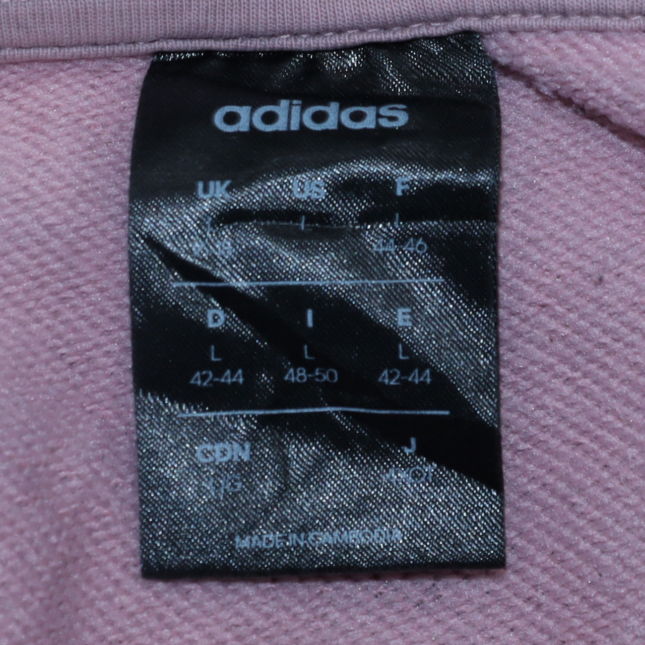 Adidas Womens Pink Sweatshirt L Logo Print Pullover Crew Neck