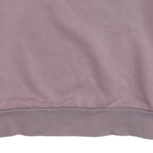 Adidas Womens Pink Sweatshirt L Logo Print Pullover Crew Neck