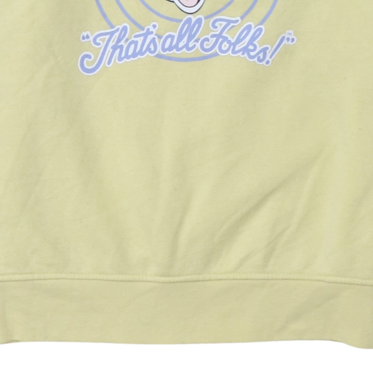 Looney Tunes Women's Yellow Crew Neck Pullover Sweatshirt Size S