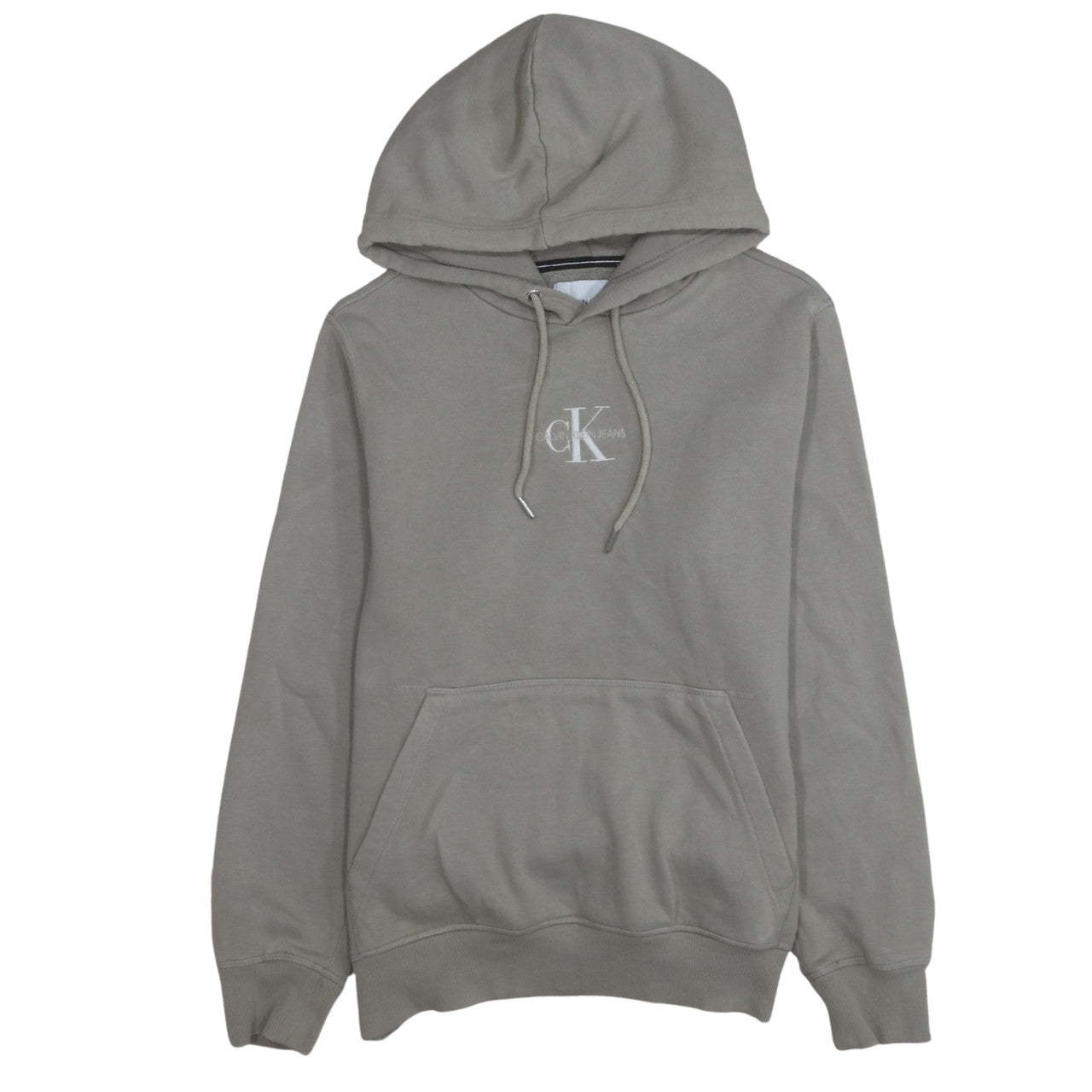 Calvin Klein Jeans Men's Grey Pullover Hoodie Size M Logo Fleece