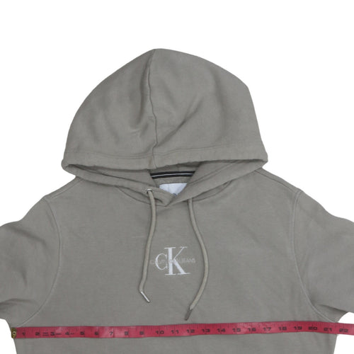 Calvin Klein Jeans Men's Grey Pullover Hoodie Size M Logo Fleece