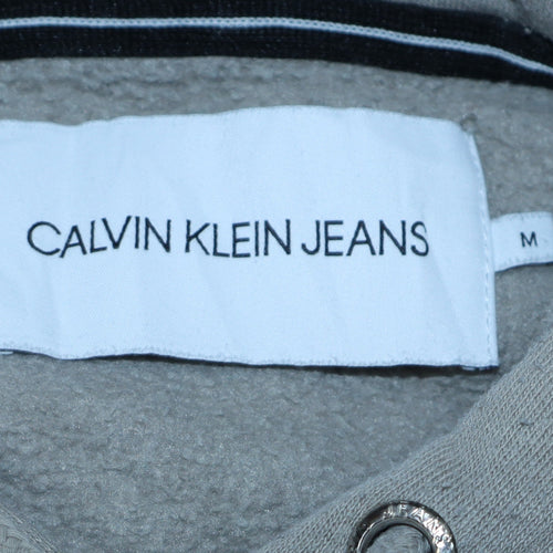 Calvin Klein Jeans Men's Grey Pullover Hoodie Size M Logo Fleece