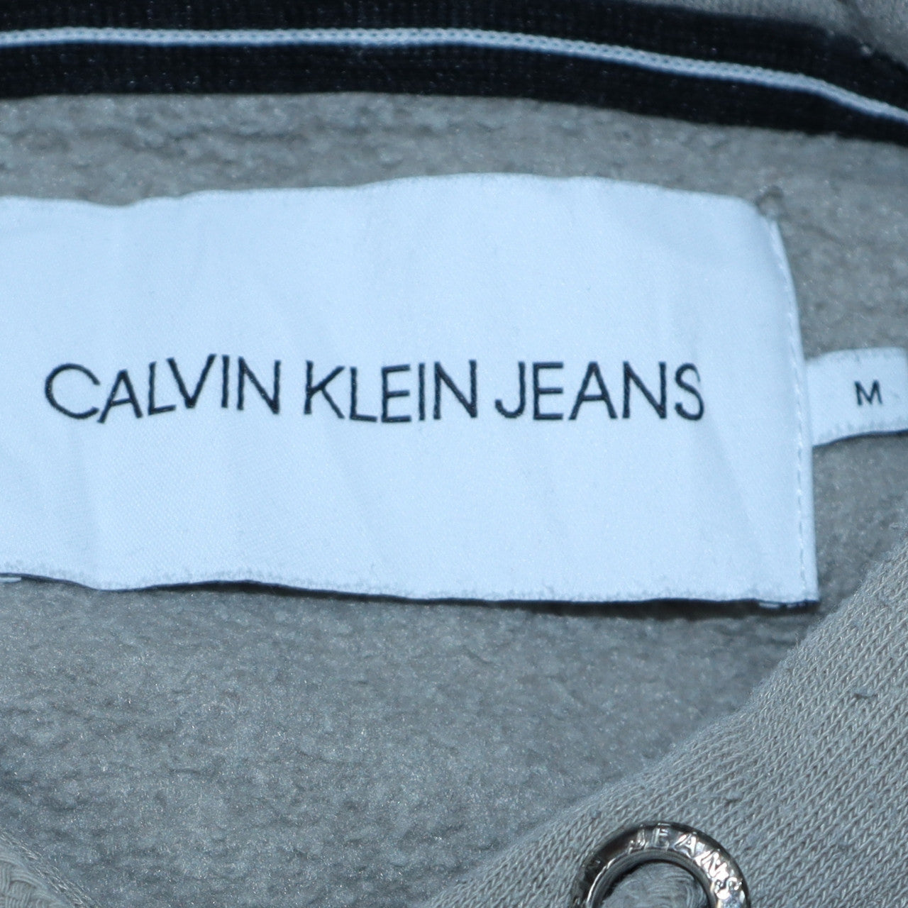 Calvin Klein Jeans Men's Grey Pullover Hoodie Size M Logo Fleece