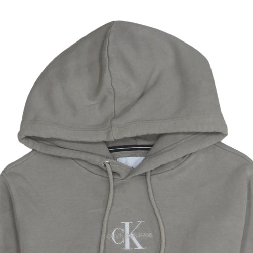 Calvin Klein Jeans Men's Grey Pullover Hoodie Size M Logo Fleece