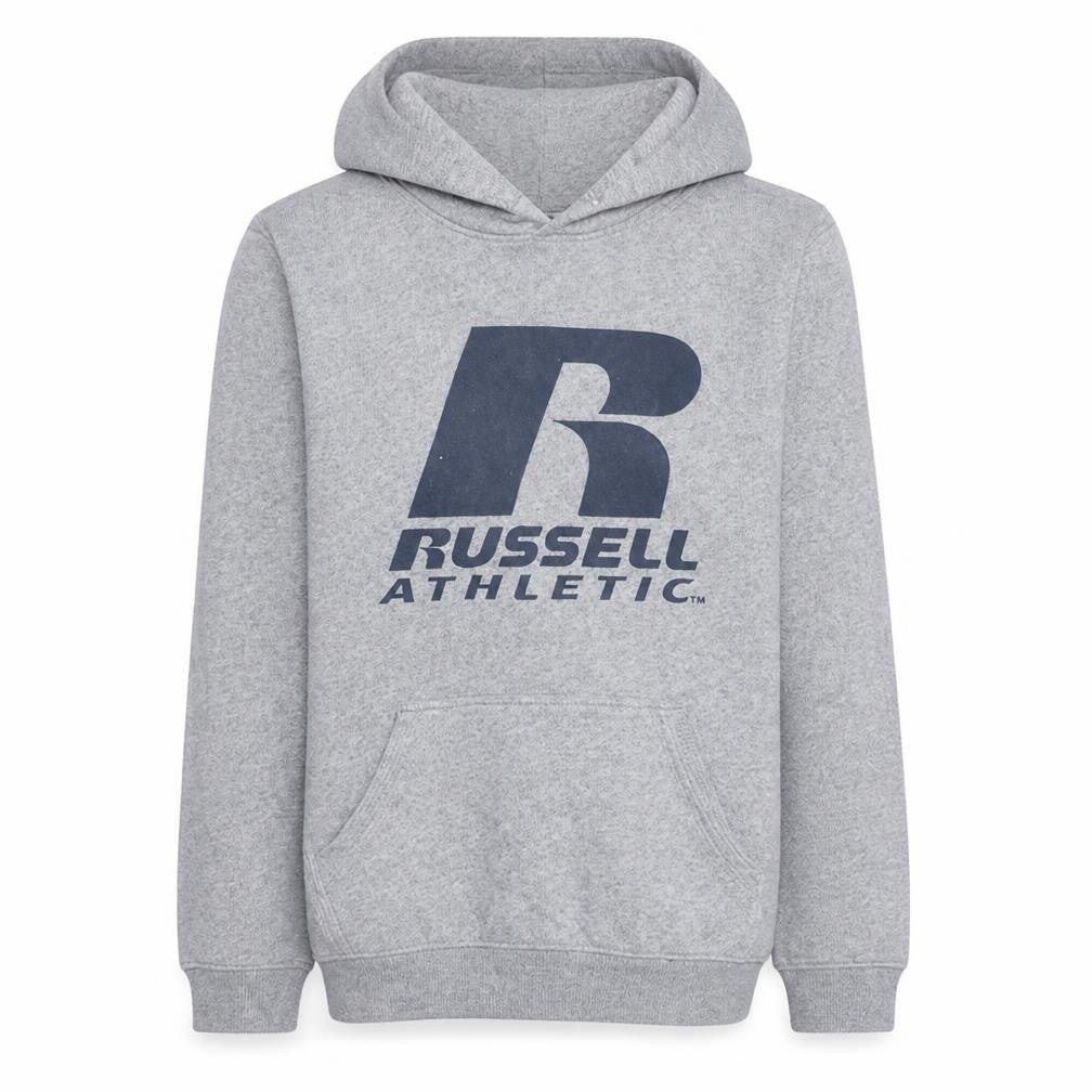 Russell Athletic Boys Grey Pullover Hoodie 15-16 Years Fleece Logo Sweatshirt