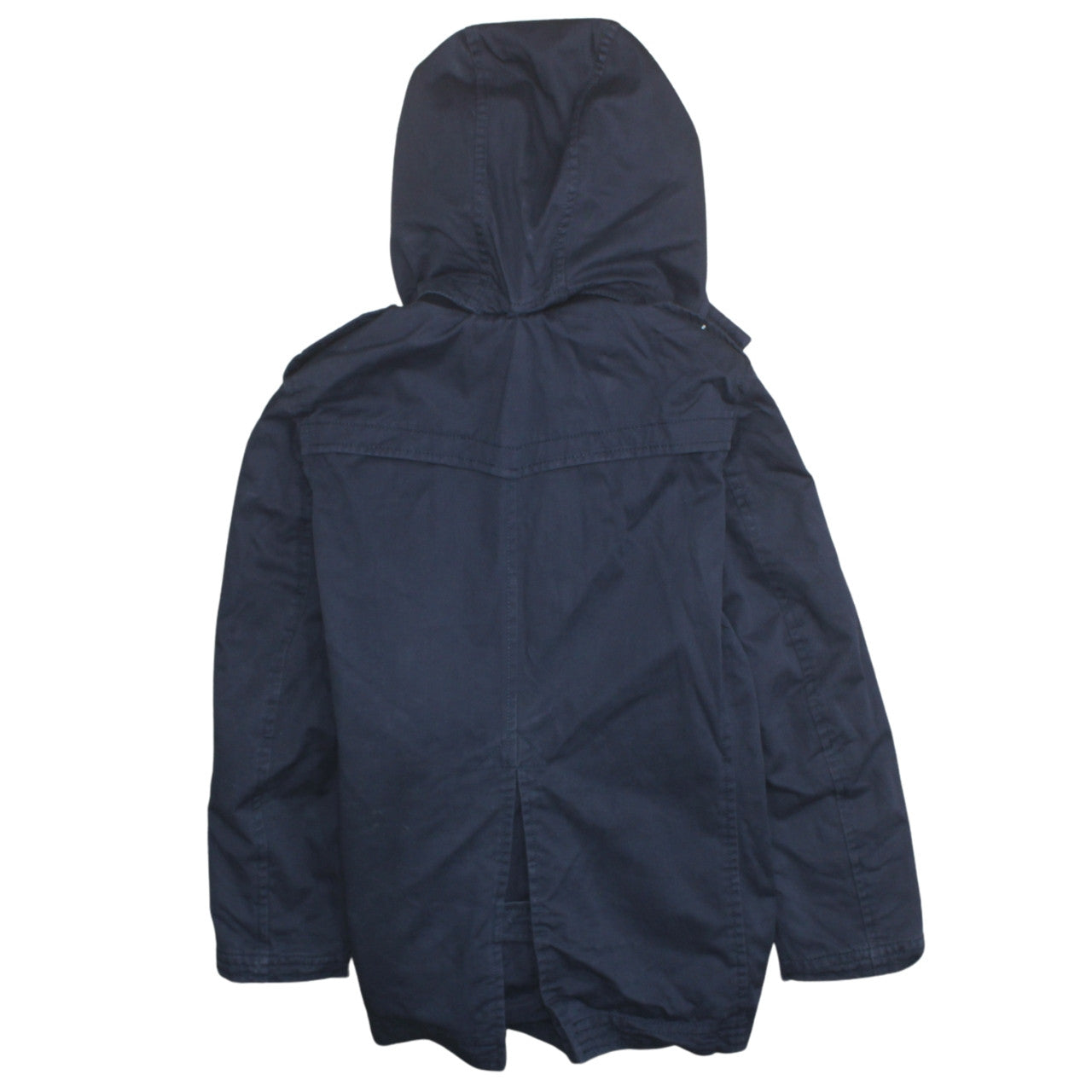 Dal Lago Boys Blue Hooded Parka Coat 8 Years Button Front Lined Jacket