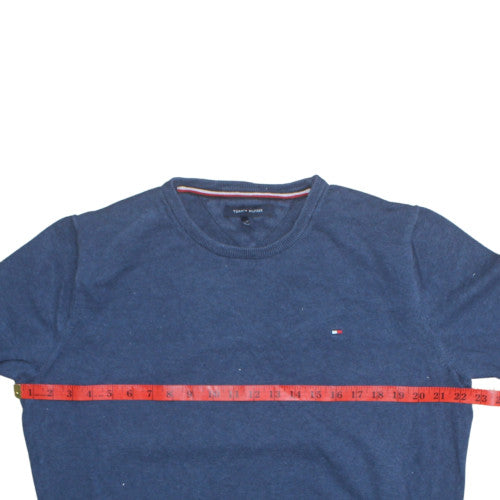 Tommy Hilfiger Men's Blue Cotton Crew Neck Pullover Jumper L